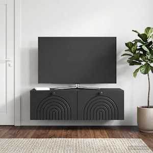 Nástěnná TV skříň Černá 98 x 31 x 30 cm Kompozitní dřevo - obrázek 4