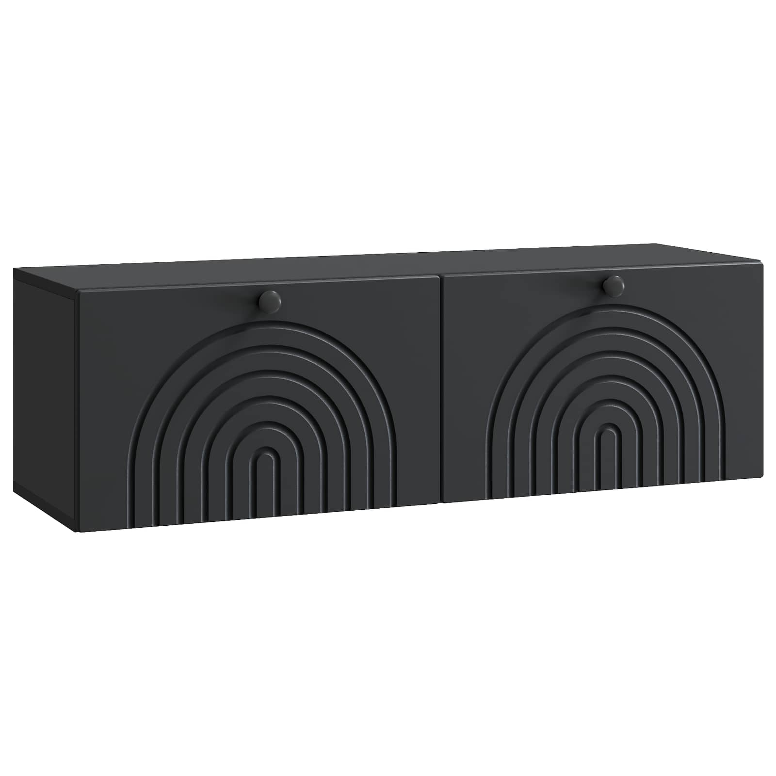 vidaXL Oglindă TV montată pe perete Pe perete Negru 98 x 31 x 30 cm