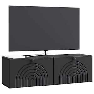 Nástěnná TV skříň Černá 98 x 31 x 30 cm Kompozitní dřevo - obrázek 3