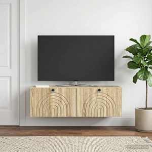 Nástěnná TV skříň Dub sonoma 98 x 31 x 30 cm Kompozitní dřevo - obrázek 4