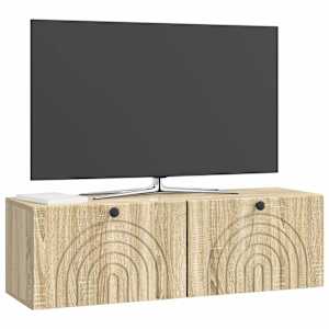 Nástěnná TV skříň Dub sonoma 98 x 31 x 30 cm Kompozitní dřevo - obrázek 3
