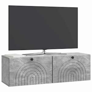 Nástěnná TV skříň Nástěnný Betonově šedá 98 x 31 x 30 cm - obrázek 3
