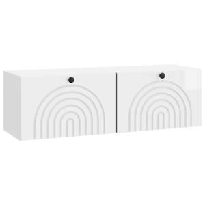 Nástěnná TV skříň Bílá s vysokým leskem 98 x 31 x 30 cm - obrázek 2