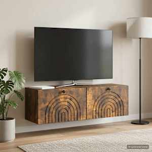 Nástěnná TV skříň Kouřový dub 98 x 31 x 30 cm Kompozitní dřevo - obrázek 4