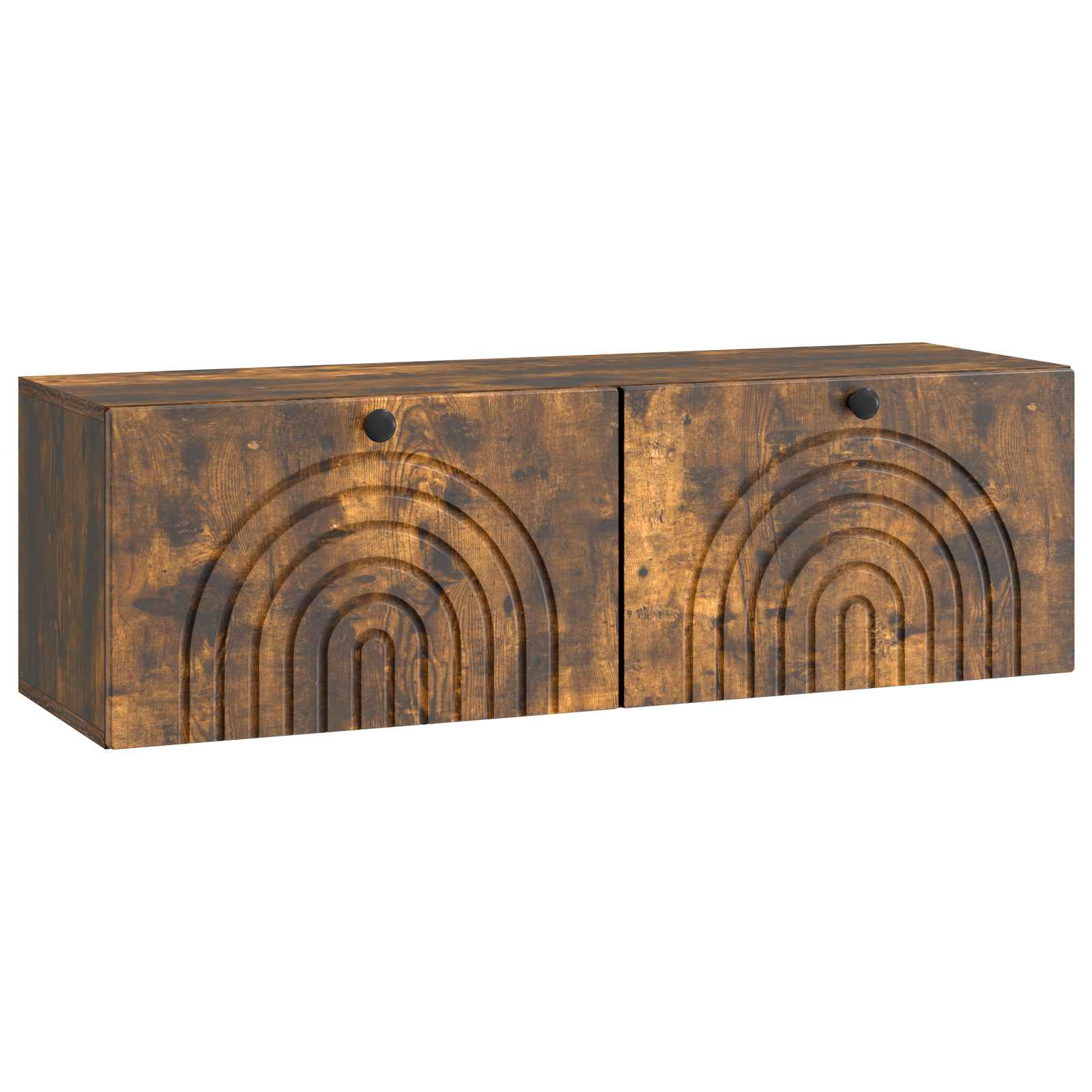 vidaXL Oglindă TV montată pe perete Stejar fumuriu 98 x 31 x 30 cm