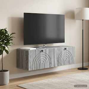 Nástěnná TV skříň Šedá sonoma 98 x 31 x 30 cm Kompozitní dřevo - obrázek 4