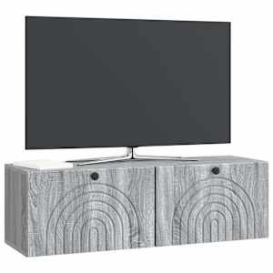 Nástěnná TV skříň Šedá sonoma 98 x 31 x 30 cm Kompozitní dřevo - obrázek 3