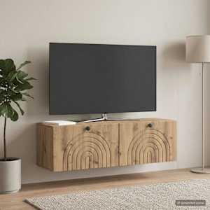 Nástěnná TV skříň 98 x 31 x 30 cm Dub artisan Kompozitní dřevo - obrázek 4