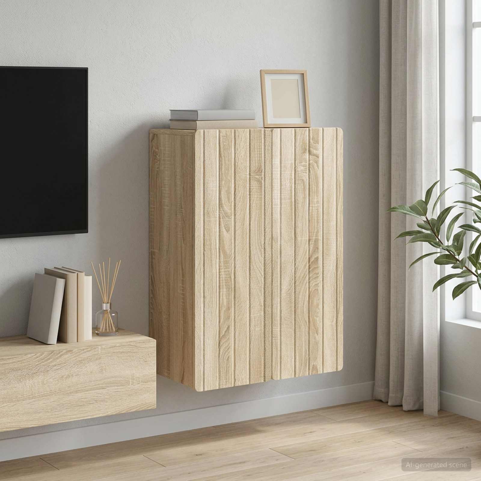 vidaXL Dulap montat pe perete Stejar Sonoma 66 x 34,5 x 92 cm