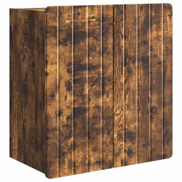 vidaXL Seinale kinnitatav kapp Suitsutatud tamm 59 x 31 x 64 cm