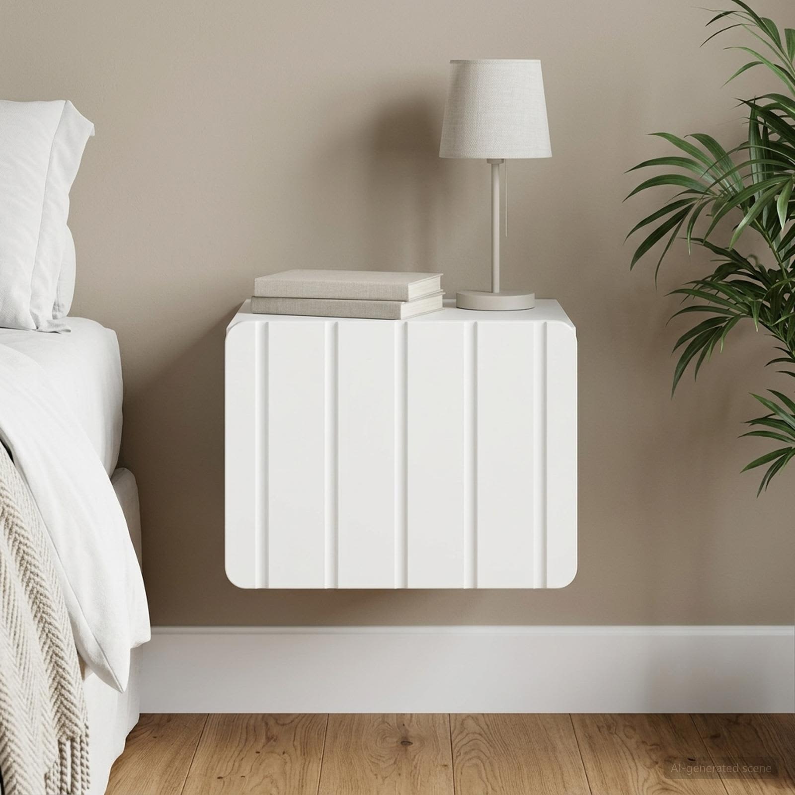 vidaXL Väggmonterat Sängbord Vit 33 x 34,5 x 24 cm Konstruerat trä