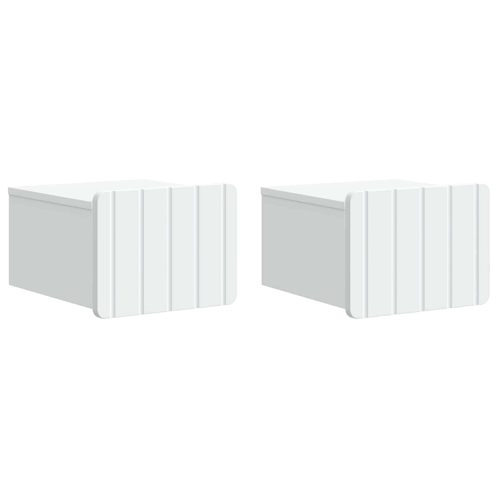 Nástěnný noční stolek se zásuvkou 2 pcs Bílá 33 x 34,5 x 24 cm