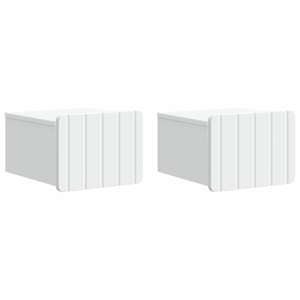 Stenski nočni omarici s predalom 2 pcs Bela 33 x 34,5 x 24 cm