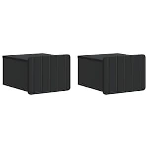Stenski nočni omarici s predalom 2 pcs Črna 33 x 34,5 x 24 cm