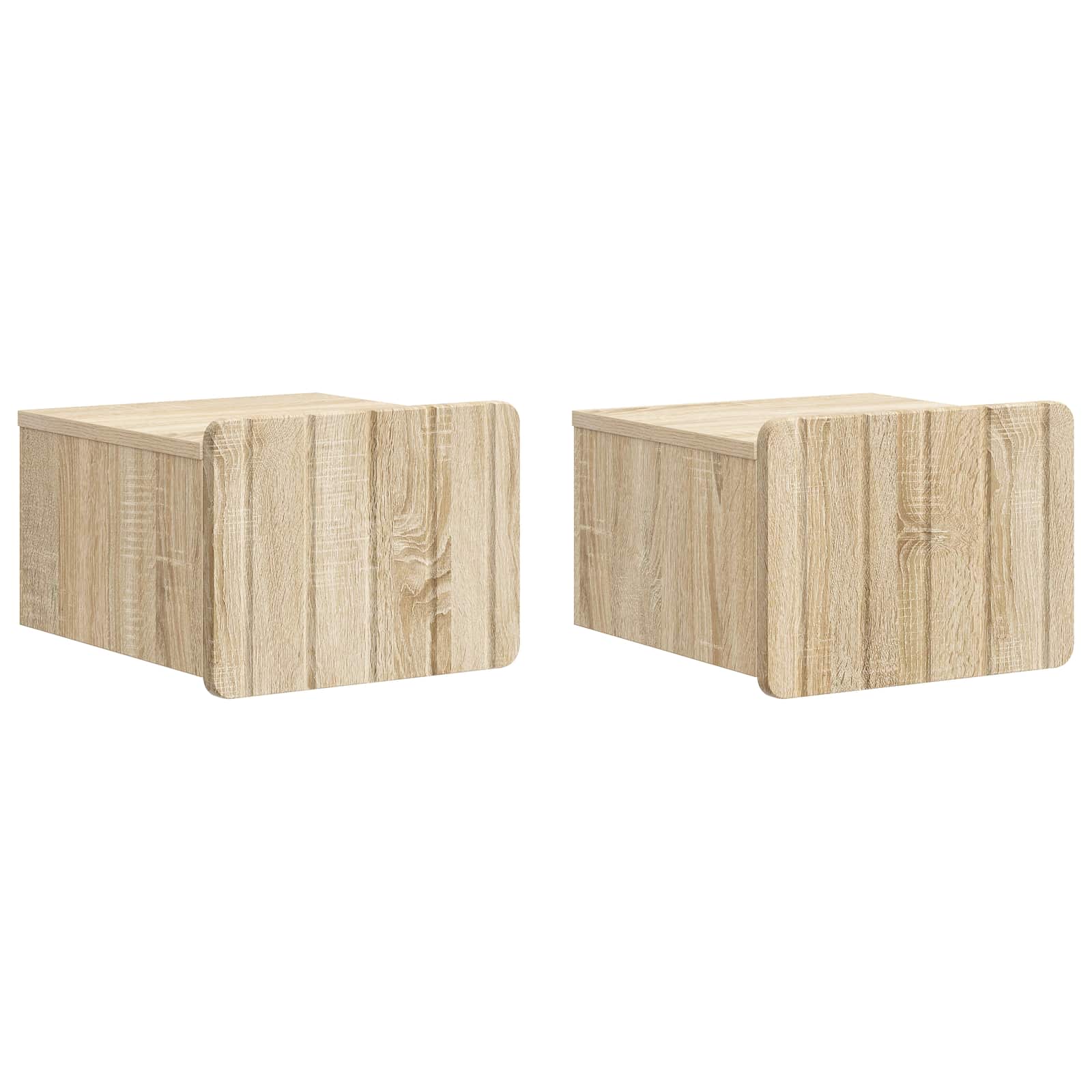 vidaXL Dulap de noapte suspendat 2 pcs Stejar Sonoma 33 x 34,5 x 24 cm