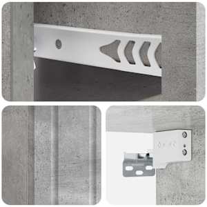 Nástěnný noční stolek 2 pcs Betonově šedá 33 x 34,5 x 24 cm - obrázek 8
