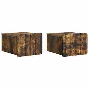 Nástěnný noční stolek 2 pcs Kouřový dub 33 x 34,5 x 24 cm - obrázek 1