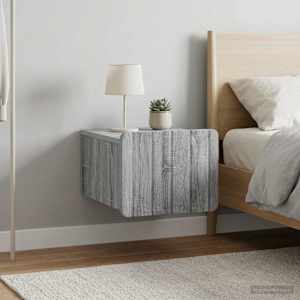 Nástěnný noční stolek 2 pcs Šedá sonoma 33 x 34,5 x 24 cm - obrázek 4