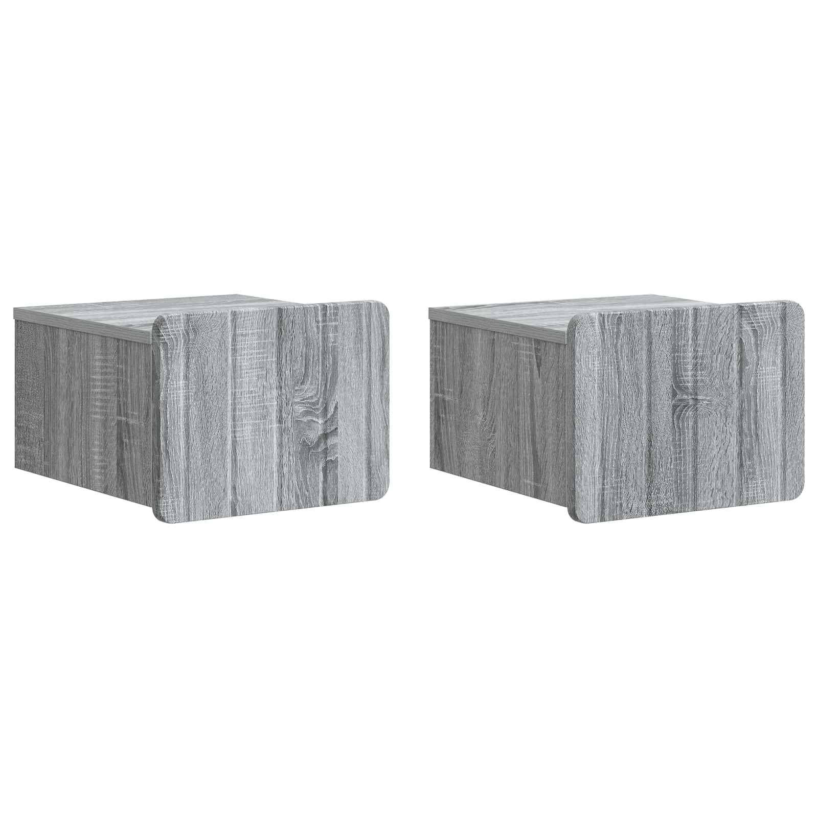 Nástěnný noční stolek 2 pcs Šedá sonoma 33 x 34,5 x 24 cm