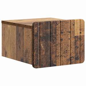 Nástěnný noční stolek 2 pcs Staré dřevo 33 x 34,5 x 24 cm - obrázek 3
