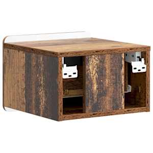 Nástěnný noční stolek 2 pcs Staré dřevo 33 x 34,5 x 24 cm - obrázek 7