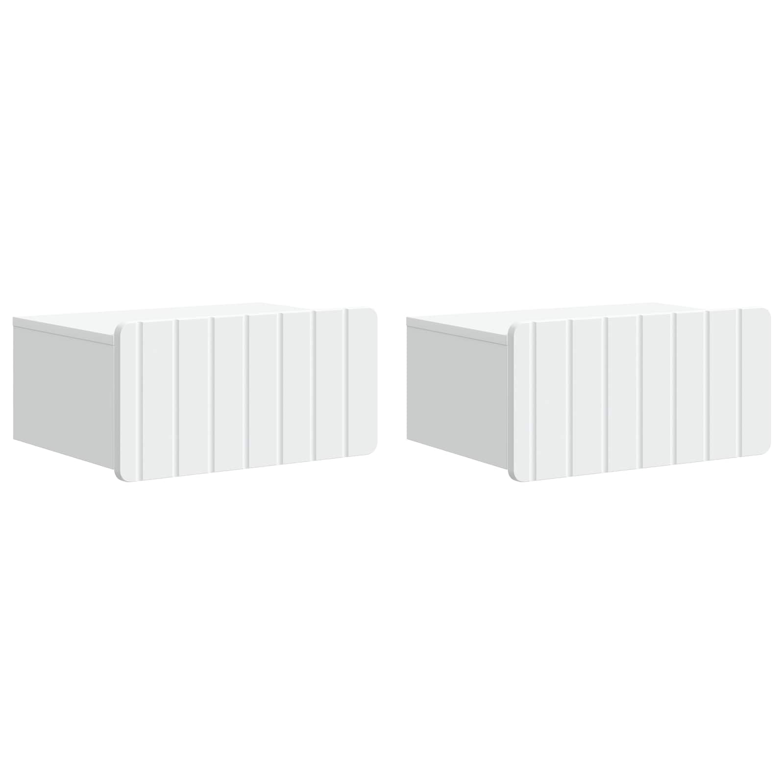 vidaXL Dulap de noapte suspendat cu sertar 2 pcs Alb 49 x 34,5 x 24 cm