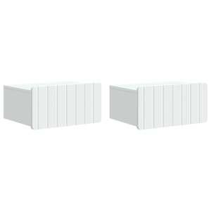 Nástěnný noční stolek se zásuvkou 2 pcs Bílá 49 x 34,5 x 24 cm - obrázek 2