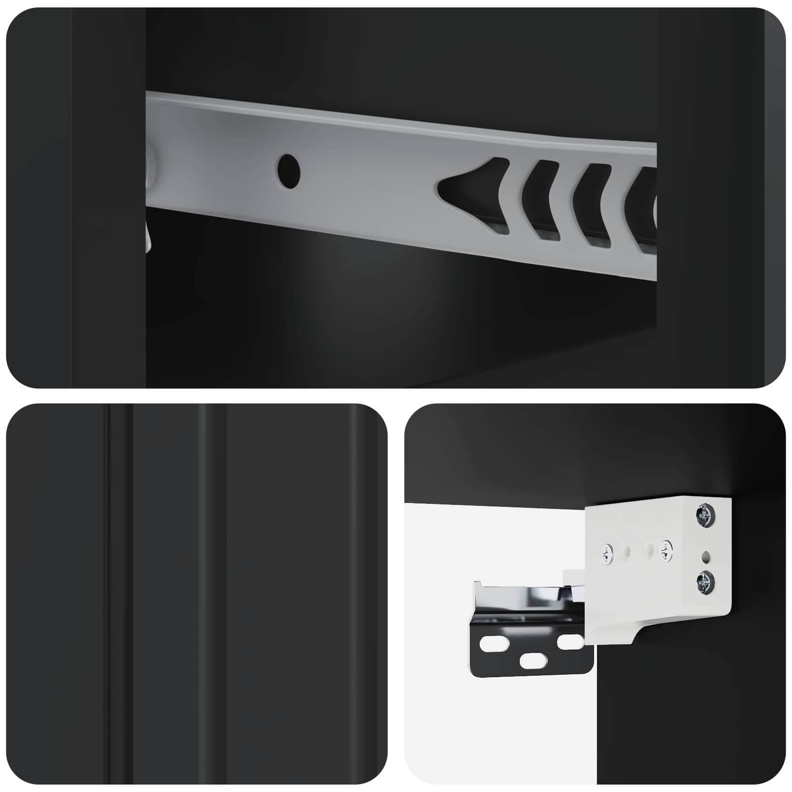 Stenski nočni omarici s predalom 2 pcs Črna 49 x 34,5 x 24 cm - slika 8