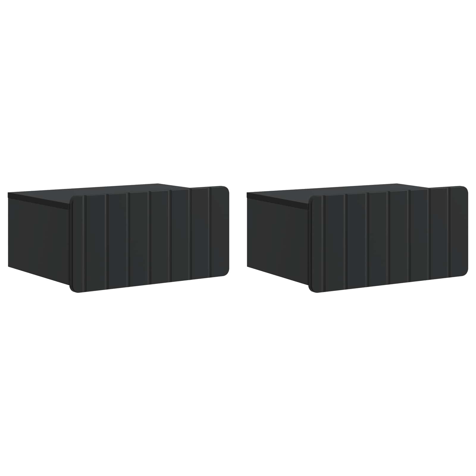 Stenski nočni omarici s predalom 2 pcs Črna 49 x 34,5 x 24 cm