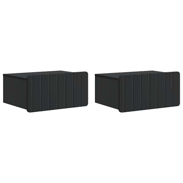 vidaXL Seinale kinnitatav &ouml;&ouml;tis 2 tk Must 49 x 34,5 x 24 cm Tehispuit