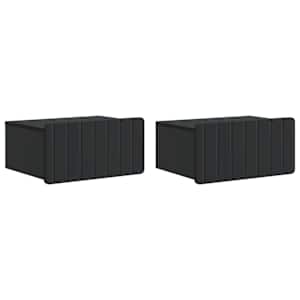 Stenski nočni omarici s predalom 2 pcs Črna 49 x 34,5 x 24 cm