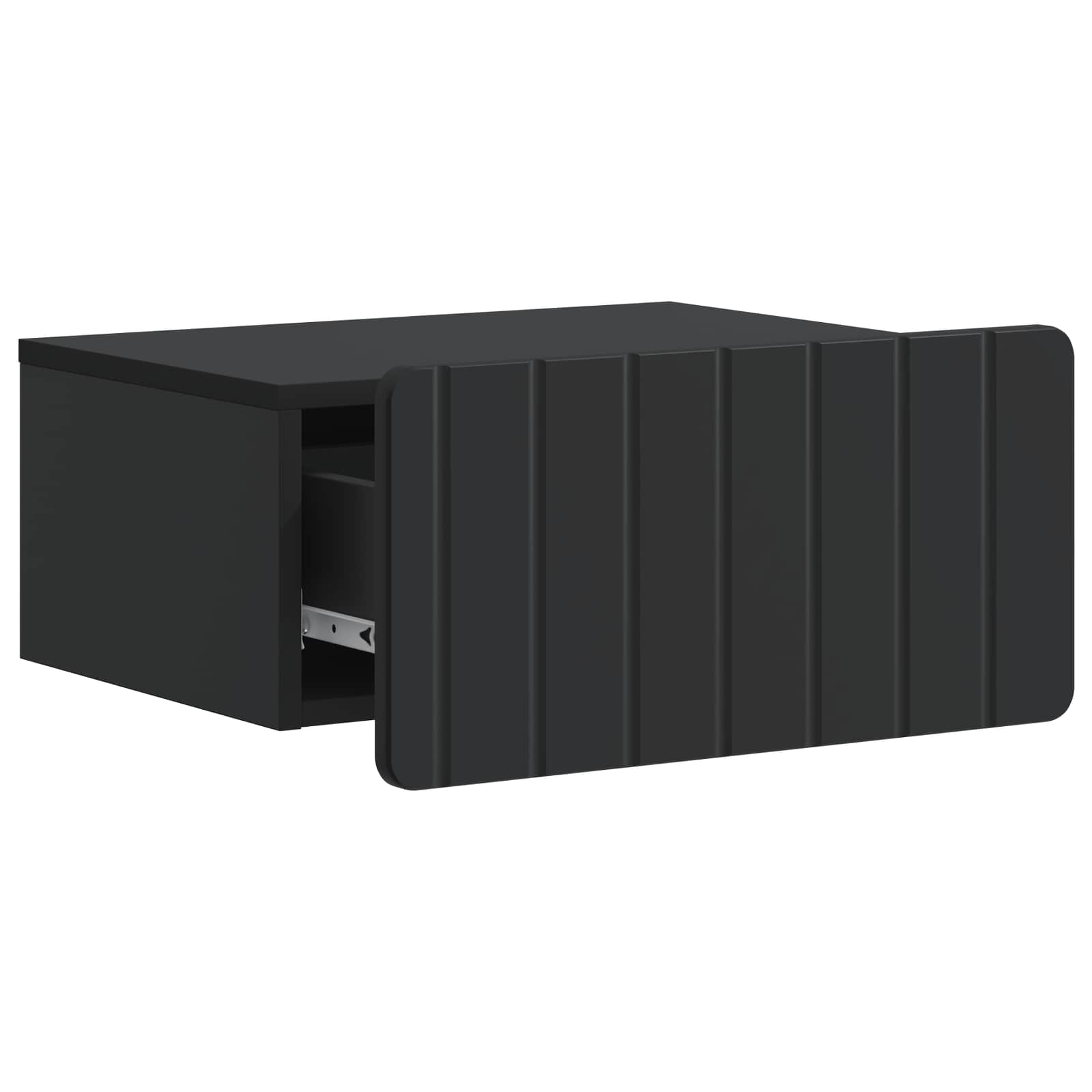 Stenski nočni omarici s predalom 2 pcs Črna 49 x 34,5 x 24 cm - slika 4