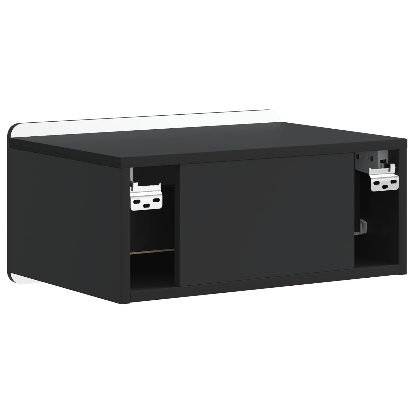 Stenski nočni omarici s predalom 2 pcs Črna 49 x 34,5 x 24 cm - slika 7