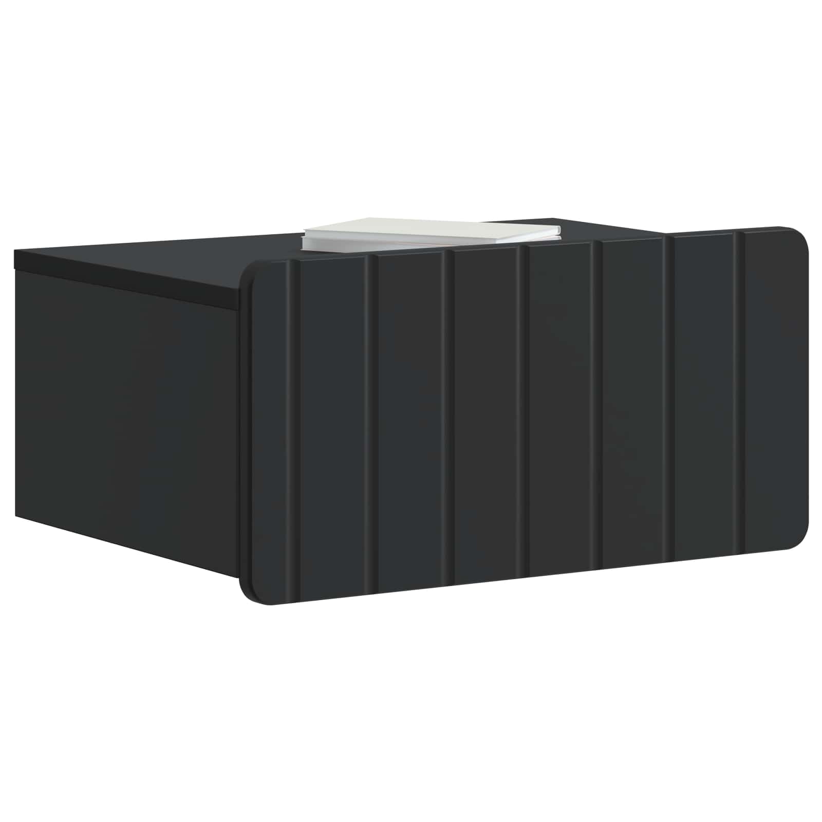 Stenski nočni omarici s predalom 2 pcs Črna 49 x 34,5 x 24 cm - slika 2