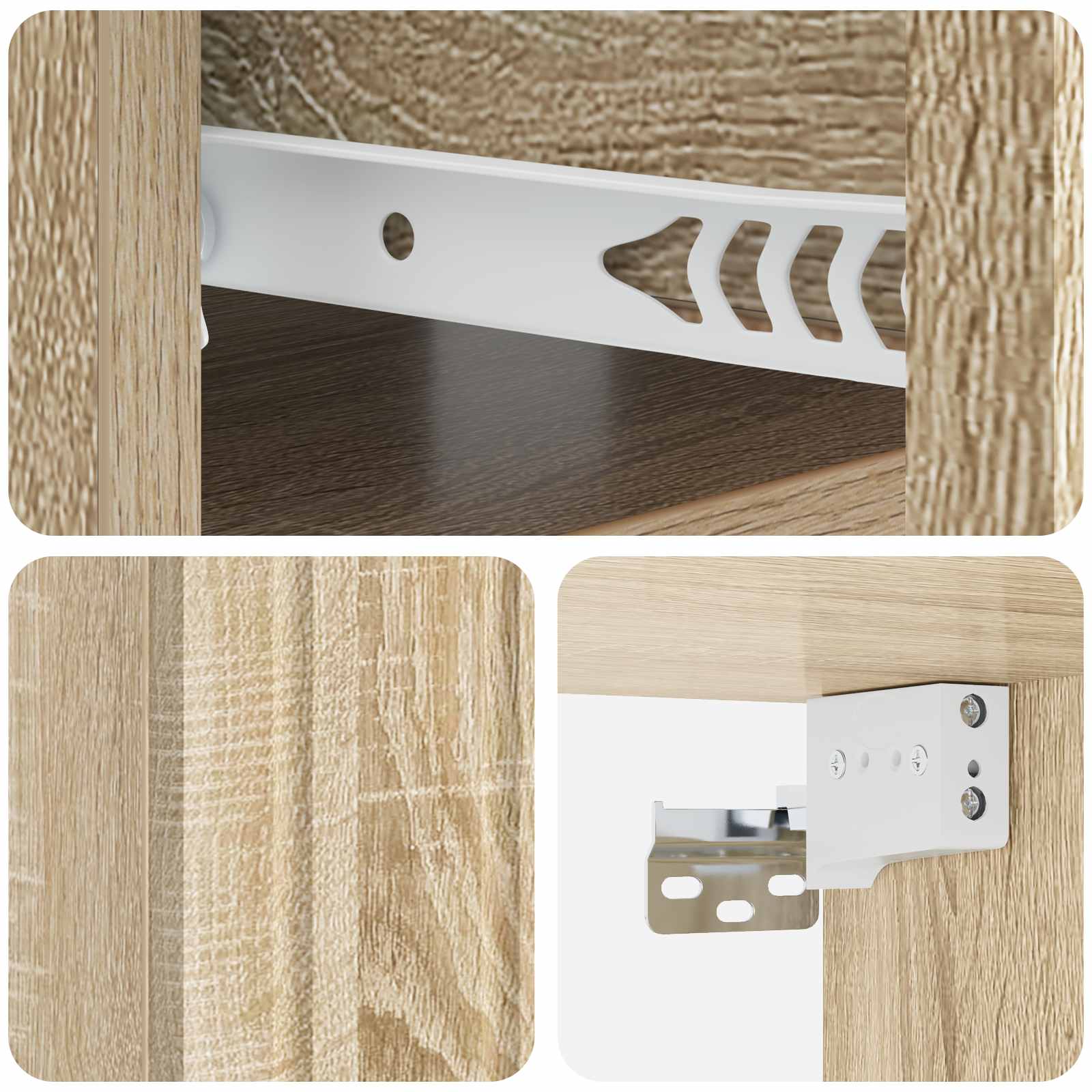 Stenski nočni omarici s predalom Sonoma hrast 49 x 34,5 x 24 cm - slika 7