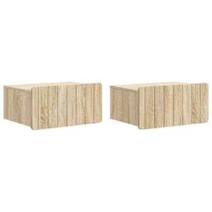 Stenski nočni omarici 2 pcs Sonoma hrast 49 x 34,5 x 24 cm