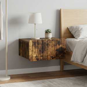 Nástěnný noční stolek 2 pcs Kouřový dub 49 x 34,5 x 24 cm - obrázek 4
