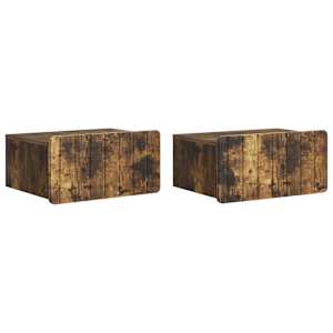 Nástěnný noční stolek 2 pcs Kouřový dub 49 x 34,5 x 24 cm - obrázek 2
