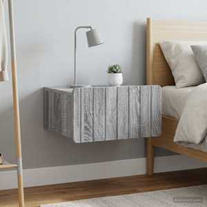 Nástěnný noční stolek 2 pcs Šedá sonoma 49 x 34,5 x 24 cm - obrázek 4