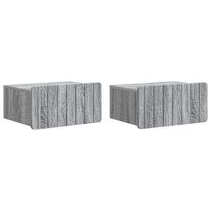 Stenski nočni omarici 2 pcs Siva Sonoma 49 x 34,5 x 24 cm
