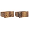 vidaXL Seinale kinnitatav &ouml;&ouml;tis 2 tk Vana puit 49 x 34,5 x 24 cm