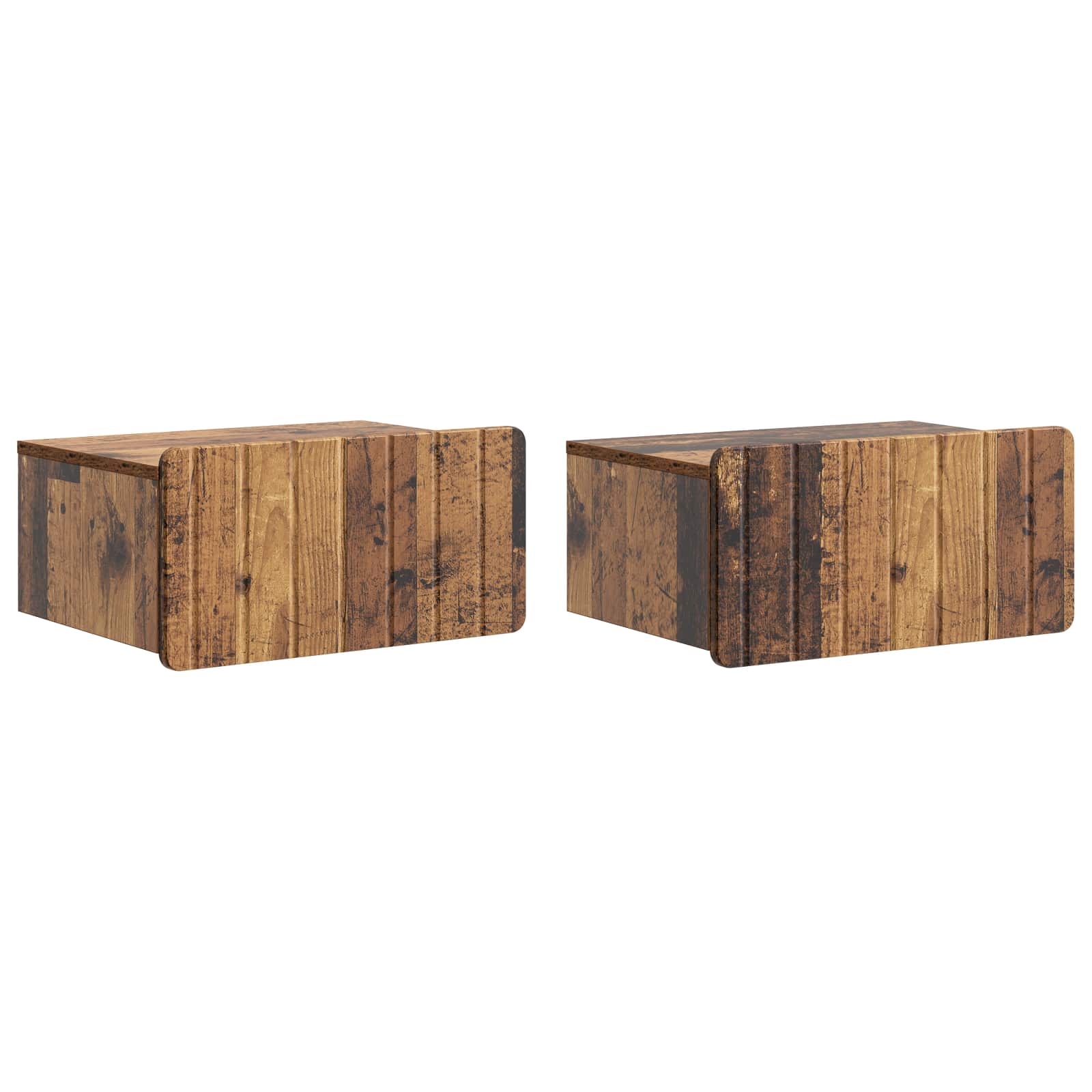 vidaXL Dulap de noapte suspendat 2 pcs Lemn vechi 49 x 34,5 x 24 cm