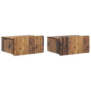 Nástěnný noční stolek 2 pcs Staré dřevo 49 x 34,5 x 24 cm - obrázek 2