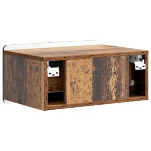 Nástěnný noční stolek 2 pcs Staré dřevo 49 x 34,5 x 24 cm - obrázek 9