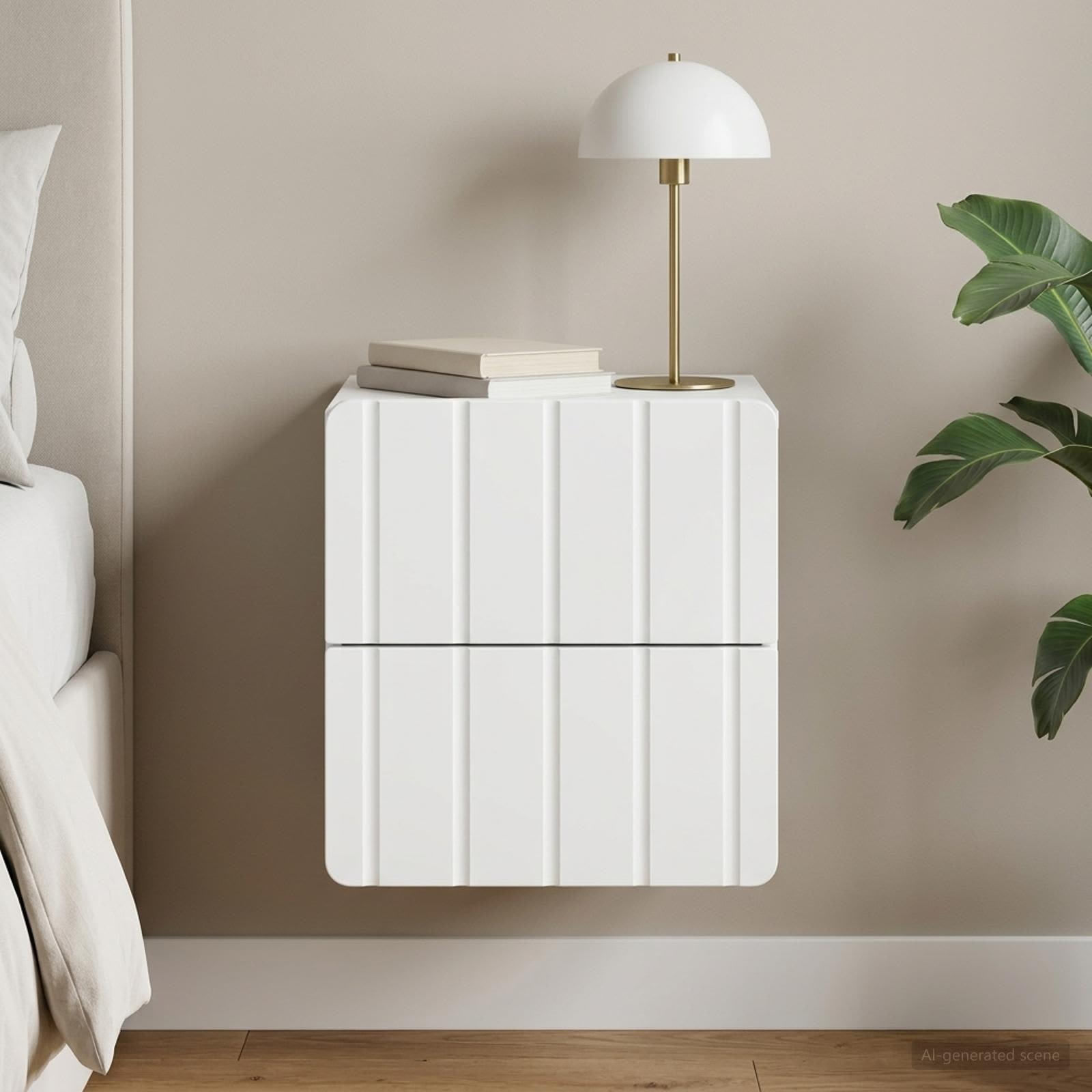 vidaXL Väggmonterat Sängbord Vit 33 x 34,5 x 43 cm Konstruerat trä