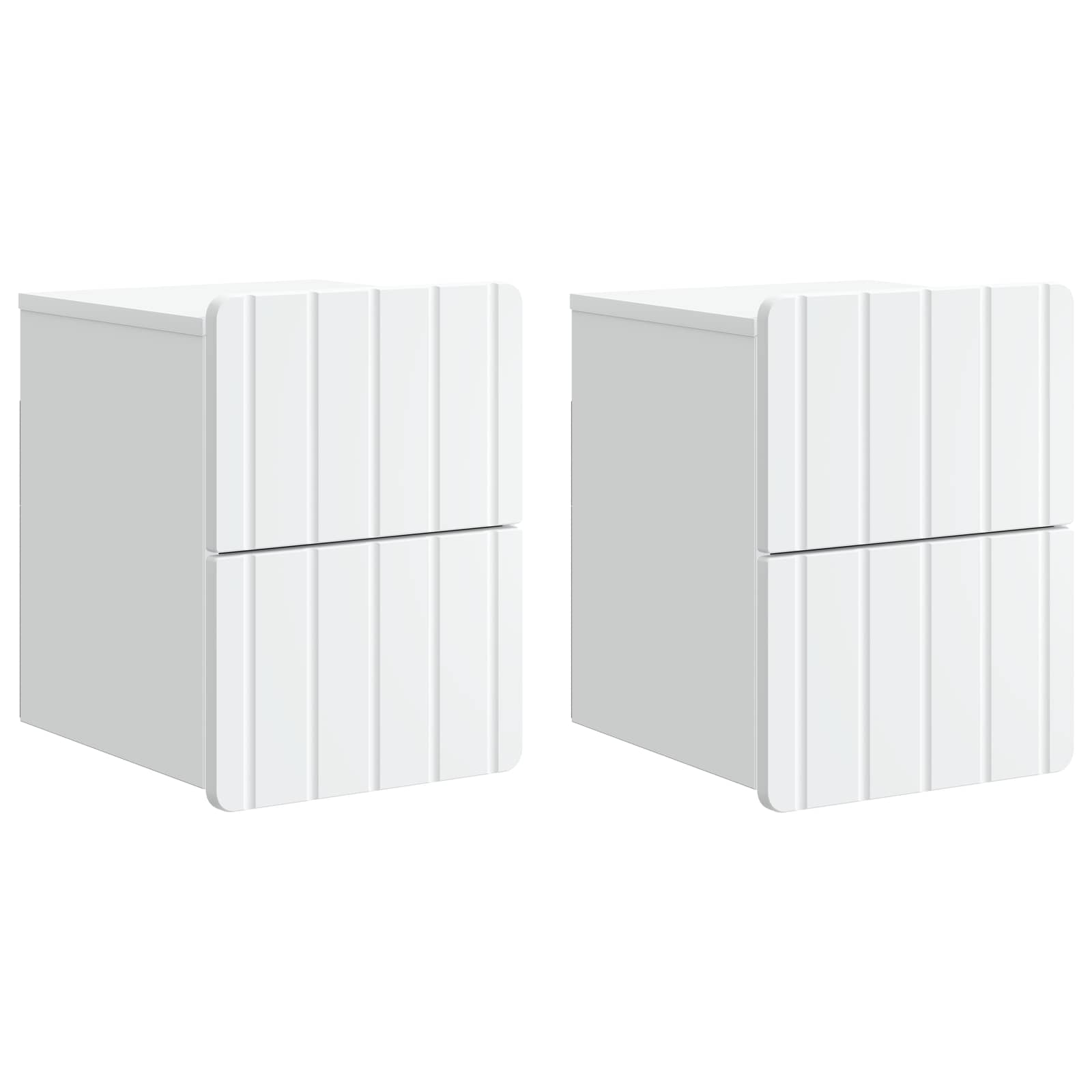 vidaXL Dulap de noapte suspendat cu sertar 2 pcs Alb 33 x 34,5 x 43 cm