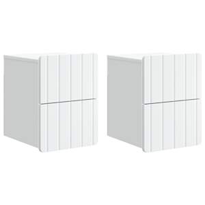 Nástěnný noční stolek se zásuvkou 2 pcs Bílá 33 x 34,5 x 43 cm - obrázek 2