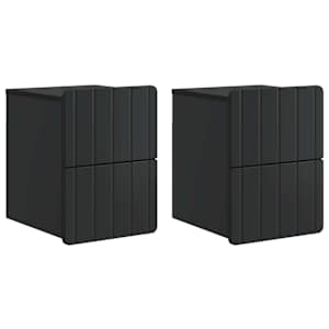 Stenski nočni omarici s predalom 2 pcs Črna 33 x 34,5 x 43 cm