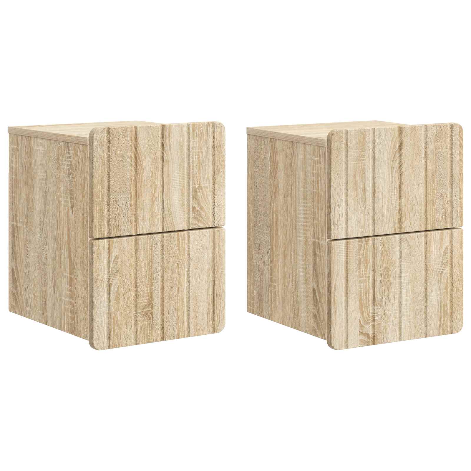 Nástěnný noční stolek 2 pcs Dub sonoma 33 x 34,5 x 43 cm