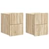 vidaXL Seinale kinnitatav &ouml;&ouml;tis 2 tk Sonoma tamm 33 x 34,5 x 43 cm